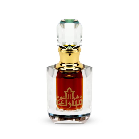 Elegant bottle of Swiss Arabian Dehn El Oud Mubarak Perfumed Oil