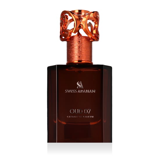 Swiss Arabian Oud 07 EP parfüümipudeli lähedalt