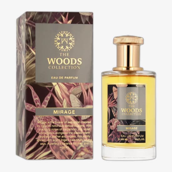 Универсальный элегантный аромат The Woods Collection Mirage EDP Стильный флакон аромата The Woods Collection Mirage EDP в минималистичном дизайне