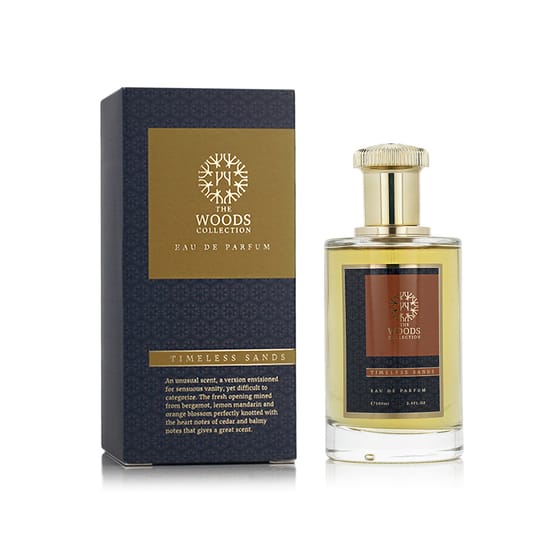Elegant bottle of The Woods Collection Timeless Sands Eau de Parfum