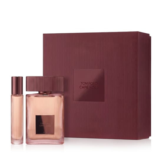 Close-up of Tom Ford Café Rose (2023) perfume bottle
