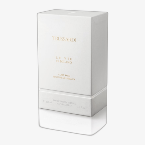 Elegant bottle of Trussardi Le Vie Di Milano Clary Sage Edizione Millesimata EDP Intense