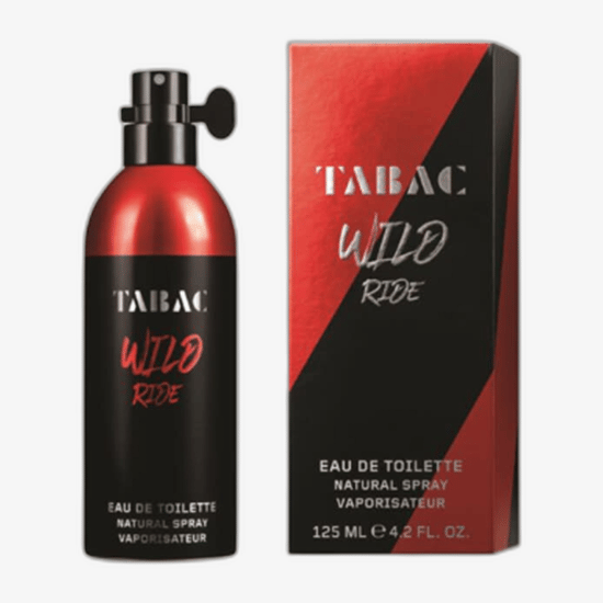Close-up of Tabac Wild Ride EDT bottle showcasing its design