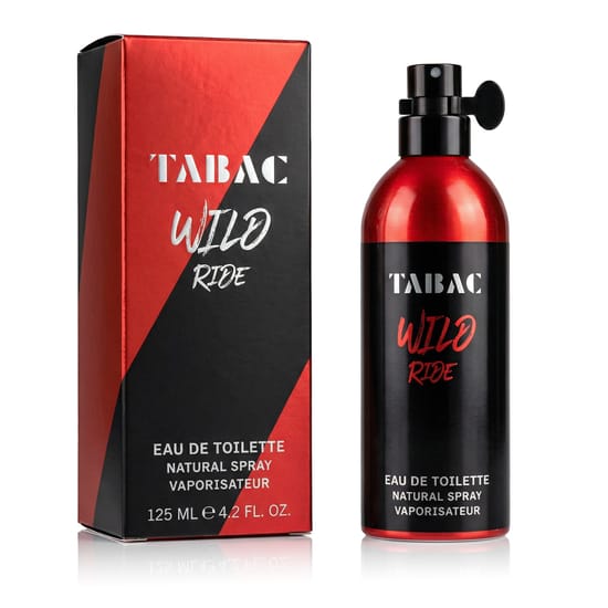Close-up of Tabac Wild Ride EDT bottle showcasing its design