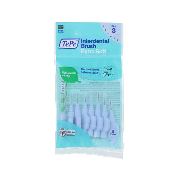TePe extra soft interdental brushes 3 blue (0,6 mm) 8 pcs tõhusaks suuhügieeniks