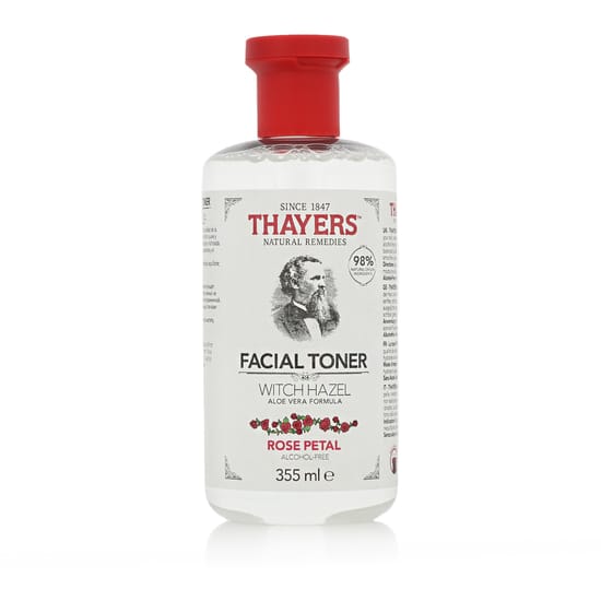 Bottle of Thayers Rose Petal Facial Toner infused with rose water