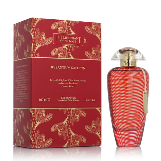 Elegant bottle of Byzantium Saffron EDP by The Merchant of Venice