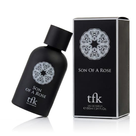 Упаковка The Fragrance Kitchen Son of a Rose EDP — оригинал Бутылка The Fragrance Kitchen Son of a Rose EDP крупным планом