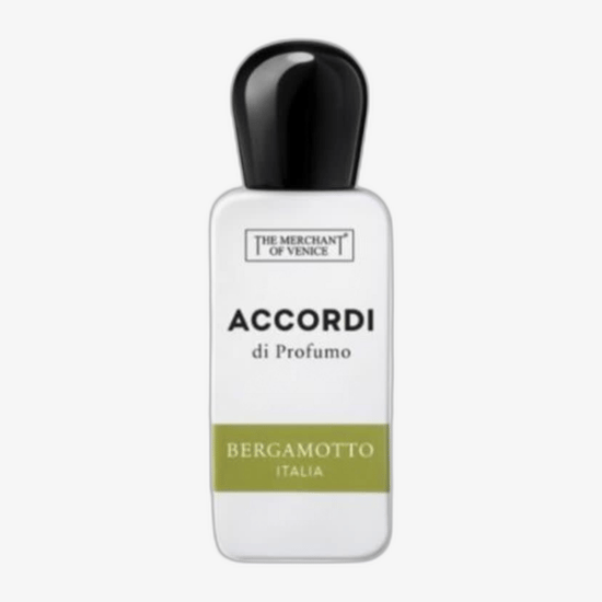 Elegant bottle of the merchant of venice accordi di parfumo bergamotto italia