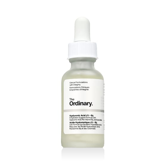 The Ordinary Hyaluronic Acid 2% + B niisutava seerumi pakend The Ordinary Hyaluronic Acid 2% + B seerumi pudel