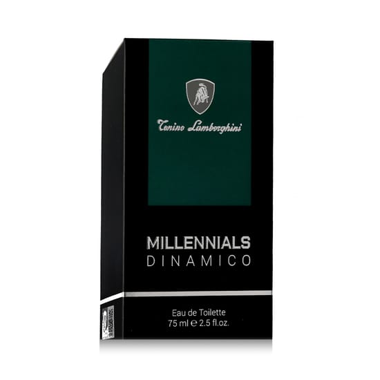 Authentic packaging of Tonino Lamborghini Millennials Dinamico EDT Sophisticated bottle of Tonino Lamborghini Millennials Dinamico EDT