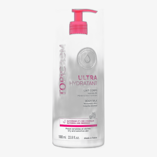 Topicrem Ultra Hydratant Body Milk 1000 ml – packaging Topicrem Ultra Hydratant moisturizing body milk in 1000 ml packaging