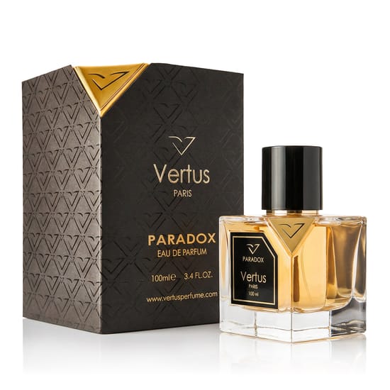 Оригинальная упаковка парфюма Vertus Paradox EDP Элегантный флакон Vertus Paradox EDP крупным планом