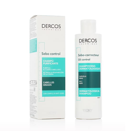 Vichy Dercos Oil Control Shampoo Bottle Close-Up
