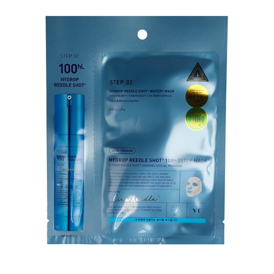 Original packaging of VT Cosmetics Hydrop Reedle Shot 100hl mask Hydrating hydrogel mask VT Cosmetics Hydrop Reedle Shot 100hl
