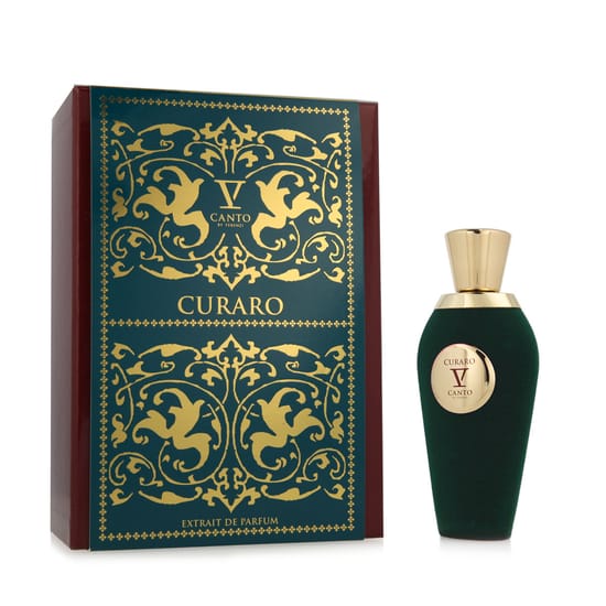 Close-up of V Canto Curaro EP perfume bottle