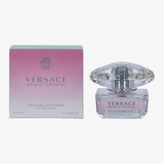 Versace Bright Crystal deodorant klaaspudelis elegantse disainiga
