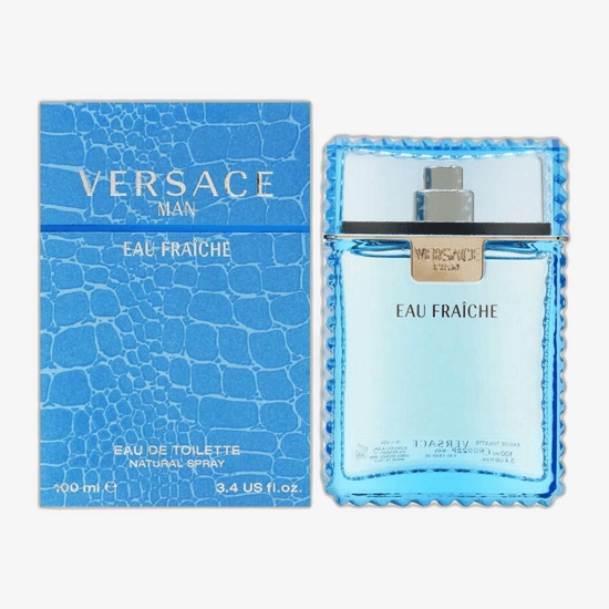 Close-up of Versace Man Eau Fraîche EDT bottle
