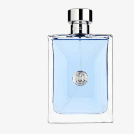 Versace Pour Homme EDT sample minimalist packaging Versace Pour Homme EDT spray sample bottle close-up