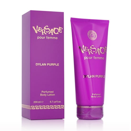 Versace pour femme dylan purple body lotion bottle close-up