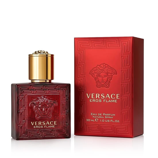 Бутылка аромата versace eros flame edp вблизи