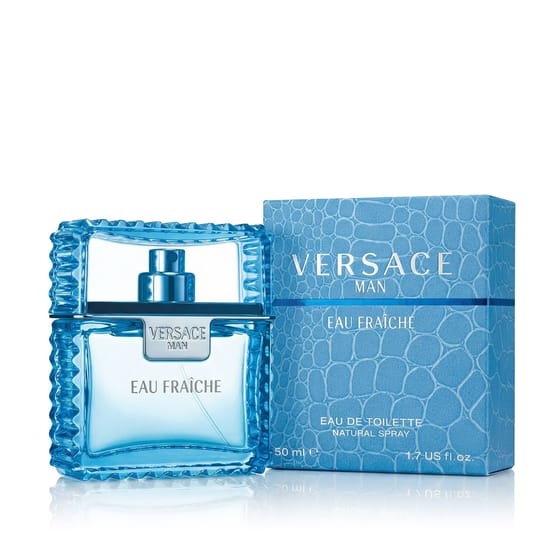Close-up of Versace Man Eau Fraîche EDT bottle