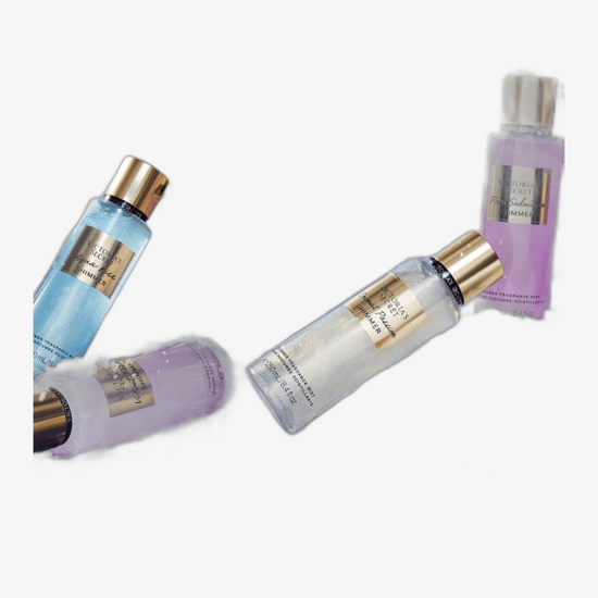 Close-up of Victoria's Secret Sparkling Crème Bodyspray bottle