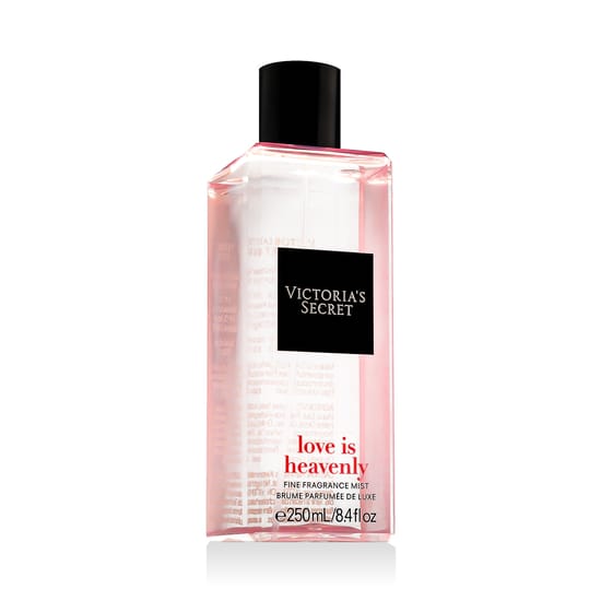 Close-up of Victoria's Secret Love is Heavenly Bodyspray bottle