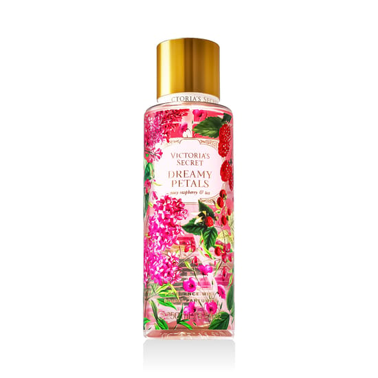 Close-up of the Victoria's Secret Dreamy Petals Bodyspray bottle