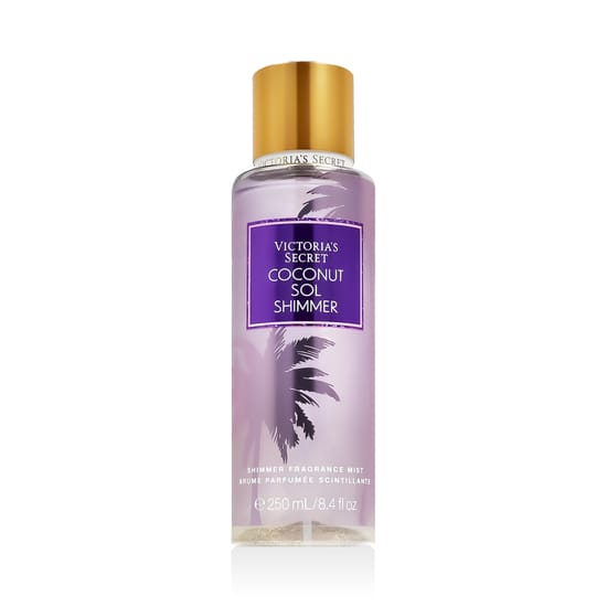 Bottle of Victoria's Secret Coconut Sol Shimmer Bodyspray with shimmer
