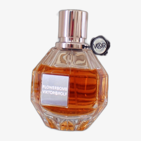 Close-up of Viktor & Rolf Flowerbomb perfume bottle