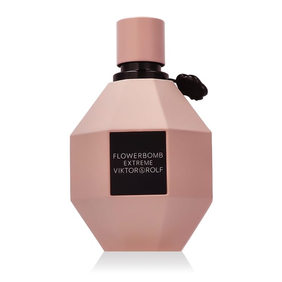 Elegant bottle of Viktor & Rolf Flowerbomb Extreme Intense close-up