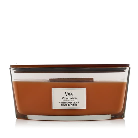 Woodwick ellipse candles scented candle chilli pepper gelato in a decorative jar