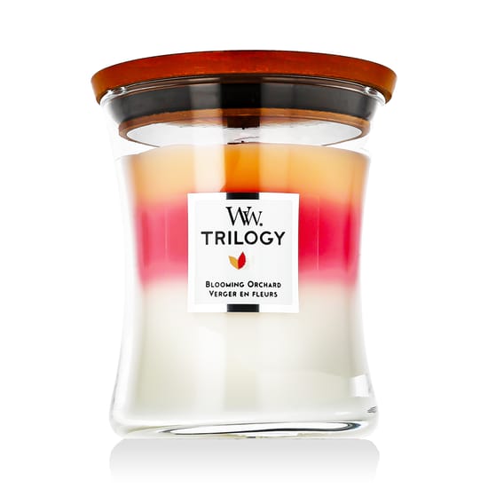 Medium hourglass woodwick blooming orchid candle