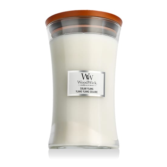 WoodWick Solar Ylang suure aknakujulise aroomiküünla elegantne disain