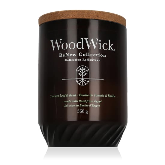Woodwick ReNew Collection Scented Candle in Tomato Leaf & Basil Scent
