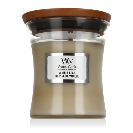 Woodwick Mini Hourglass Candle with vanilla bean scent