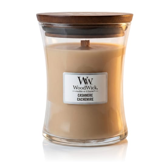 Elegant Woodwick mini hourglass candle in Cashmere scent