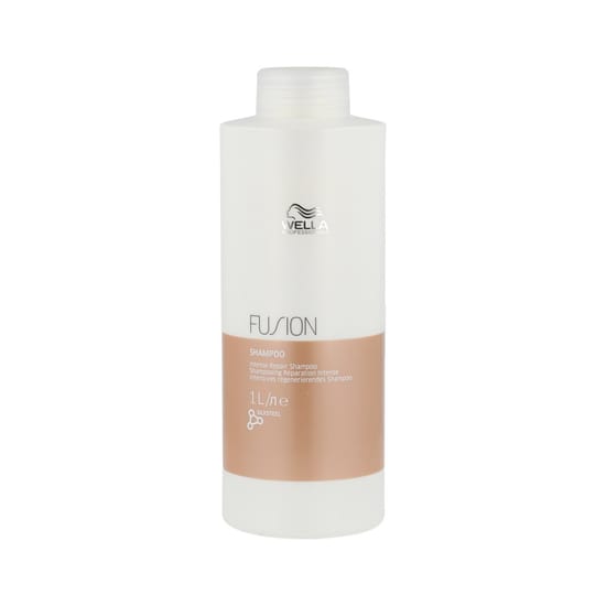 Wella fusion intense repair shampoo bottle close-up