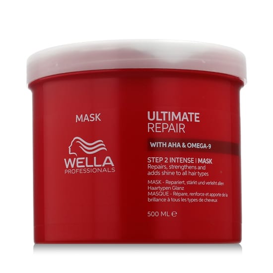 Jar of Wella Ultimate Repair Mask for deep hair restoration