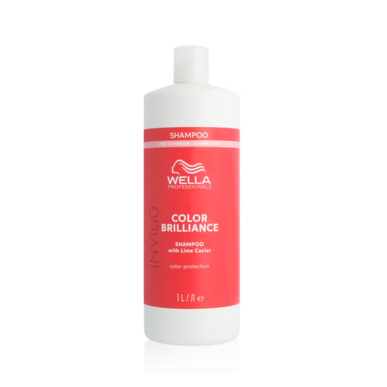 Wella Invigo Color Brilliance šampooni pakend peenete ja keskmiste juuste hoolduseks Wella Invigo Color Brilliance värvikaitse šampooni pudel peenetele ja keskmistele juustele