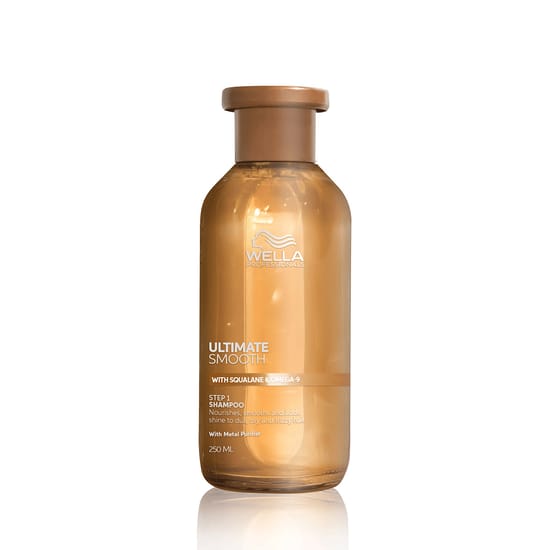 Bottle of Wella Ultimate Smooth Shampoo for Smooth Hair