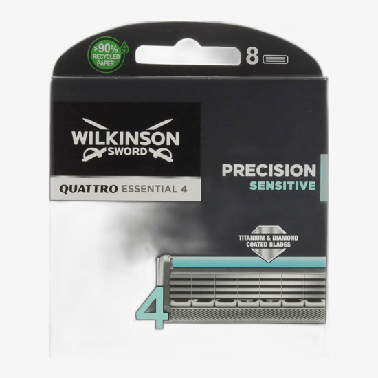 Close-up of Wilkinson Sword Quattro Essential 4 Precision Sensitive Replacement Blades