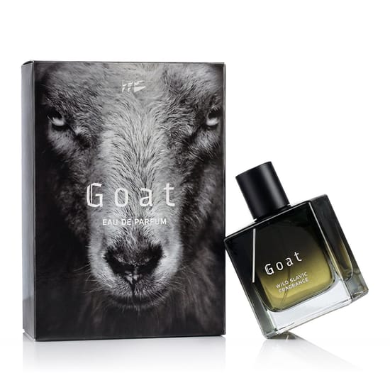 Elegantse disainiga Wolf Brothers Goat EDP pudel lähedalt vaadatuna
