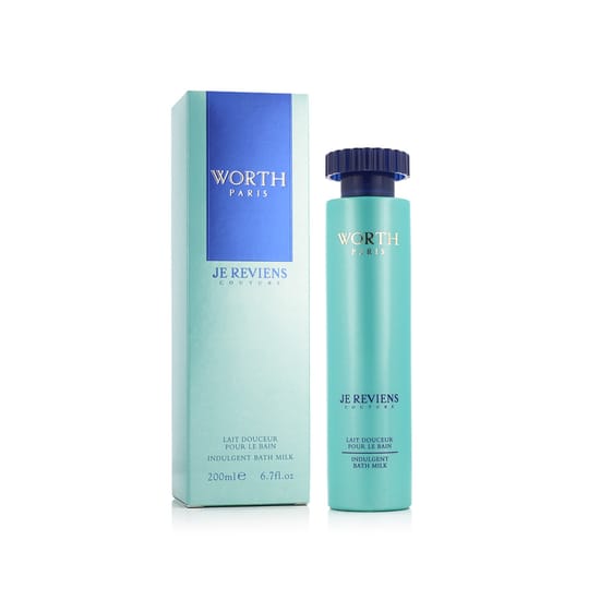 Worth Je Reviens Couture bath foam in packaging Bottle of Worth Je Reviens Couture bath foam