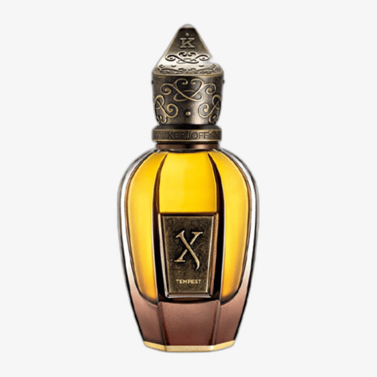 Close-up of Xerjoff K Tempest EP perfume bottle