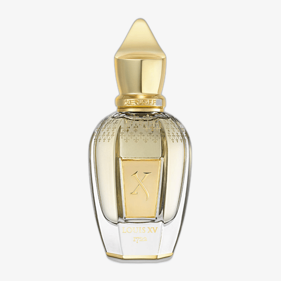 Original packaging of Xerjoff Louis XV 1722 perfume Close-up of Xerjoff Louis XV 1722 perfume bottle