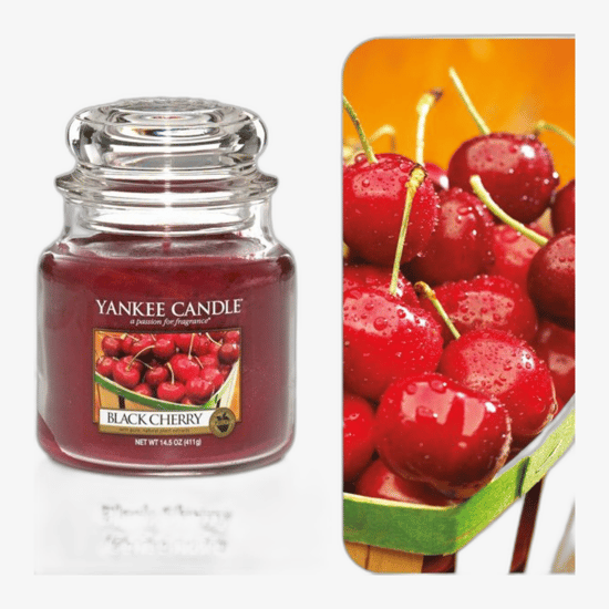 Средняя банка ароматической свечи Yankee Candle Black Cherry