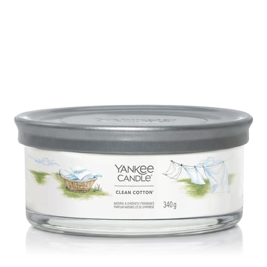 Свеча Yankee Candle Clean Cotton 5-огоньковая – детали и гладкая поверхность