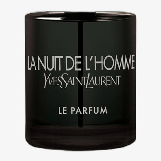 Крупный план бутылки Yves Saint Laurent La Nuit de L'Homme Le Parfum